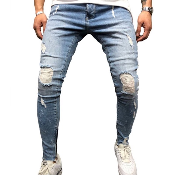 New Fashion Men Slim Fit Soft Pencil Denim Pants - Picture 4 of 5